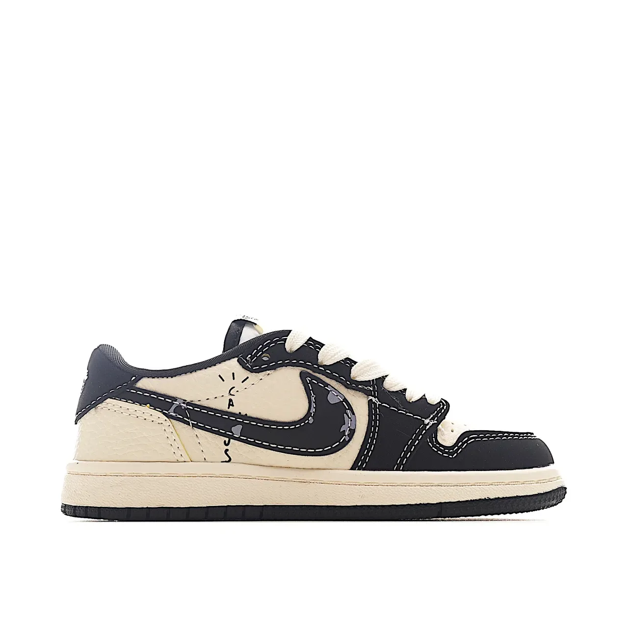 Nike Air Jordan 1 Low Black Light Blue Lifestyle Sneakers 22