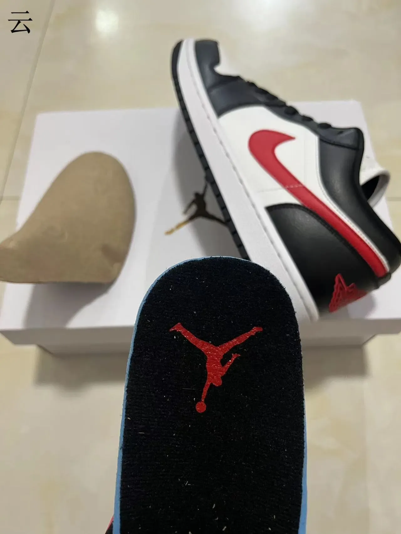 Nike Air Jordan 1 Low Black White Red Lifestyle Sneakers 10