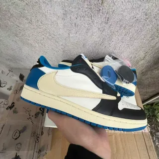 Nike Air Jordan 1 Low Cream Black Royal Blue Lifestyle Sneakers
