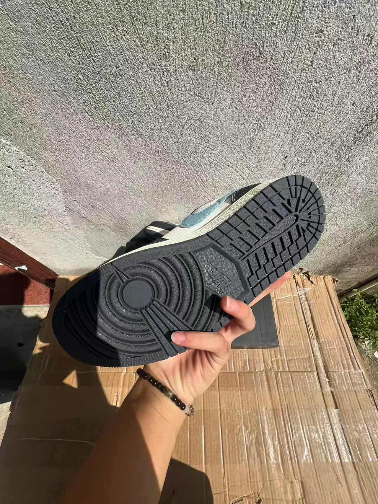 Nike Air Jordan 1 Low Denim and Leather Lifestyle Sneakers 6