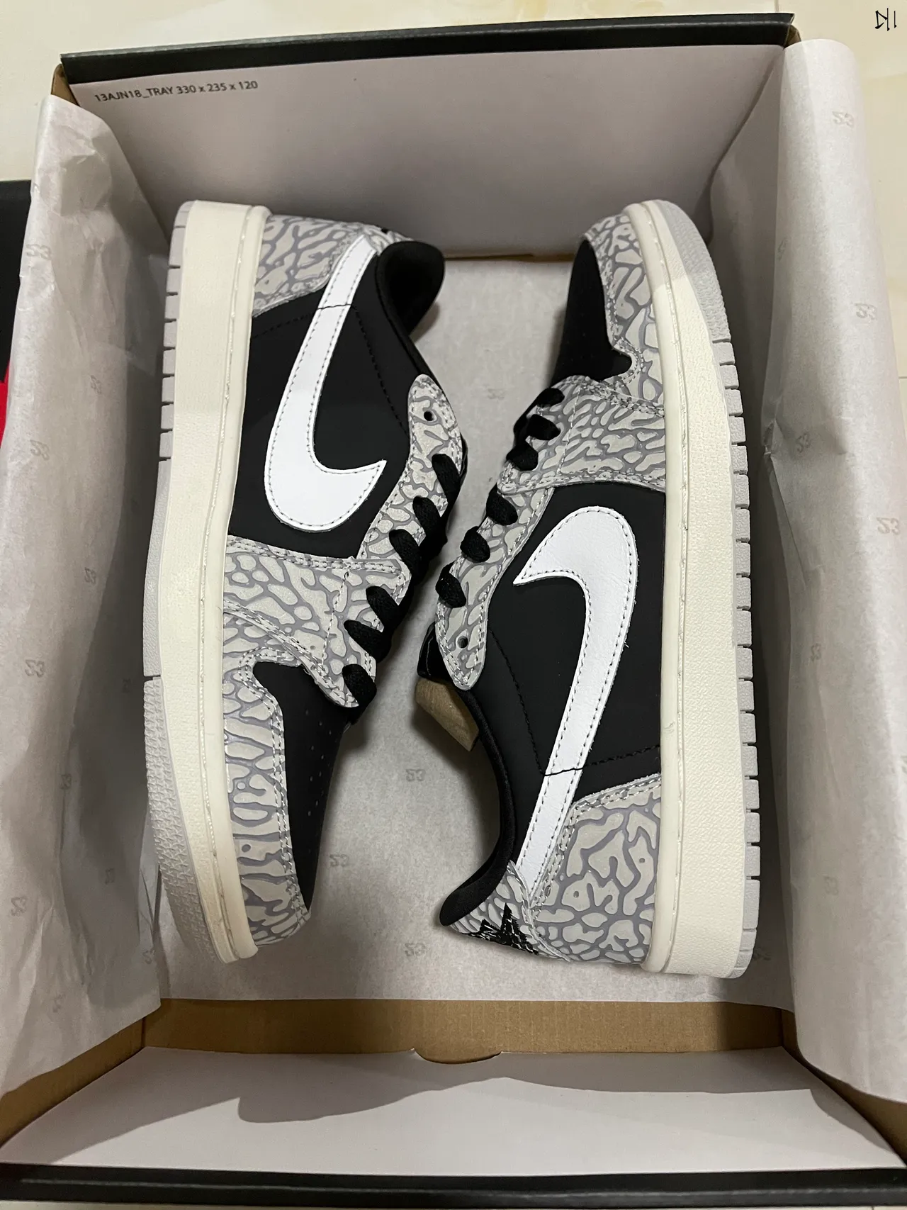 Nike Air Jordan 1 Low Elephant Print Lifestyle Sneakers 7