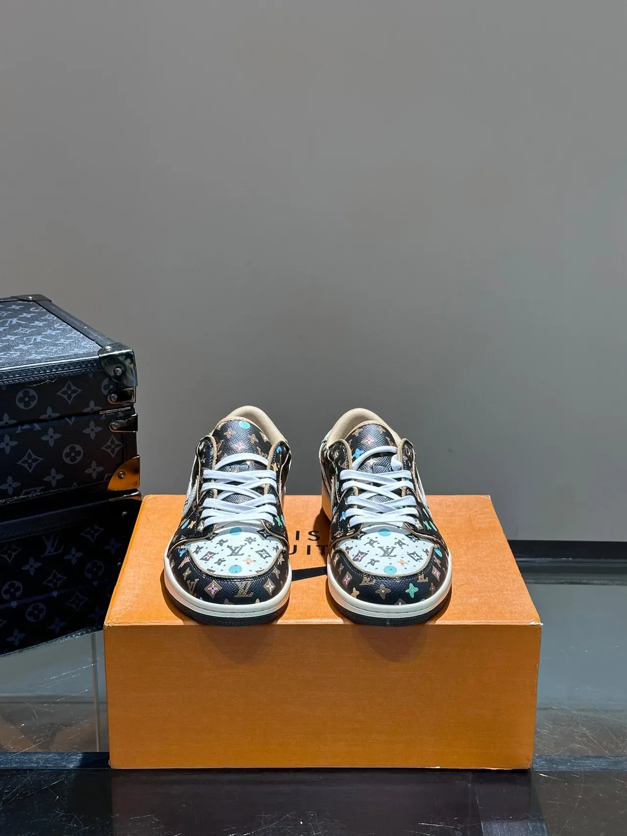 Nike Air Jordan 1 Low Monogram Print Lifestyle Sneakers 2
