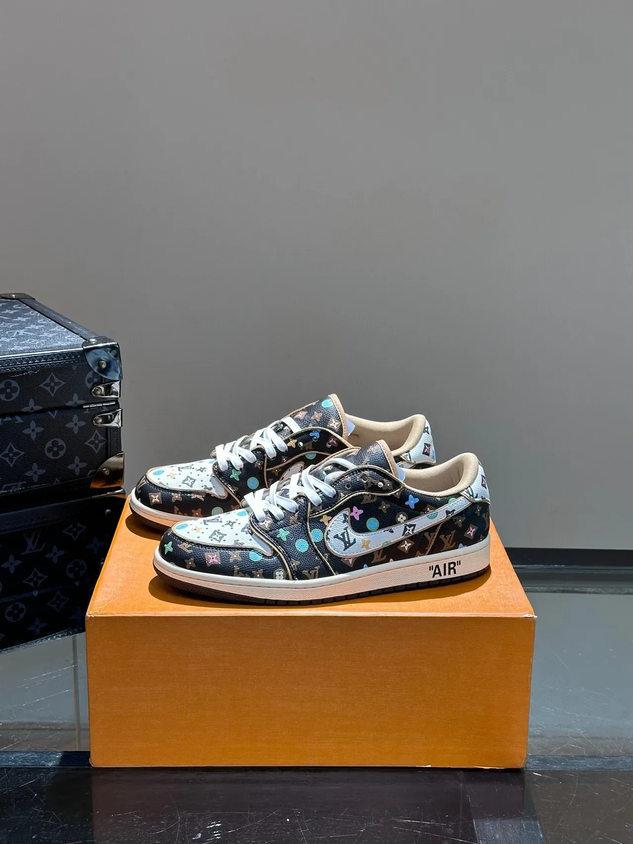 Nike Air Jordan 1 Low Monogram Print Lifestyle Sneakers 3