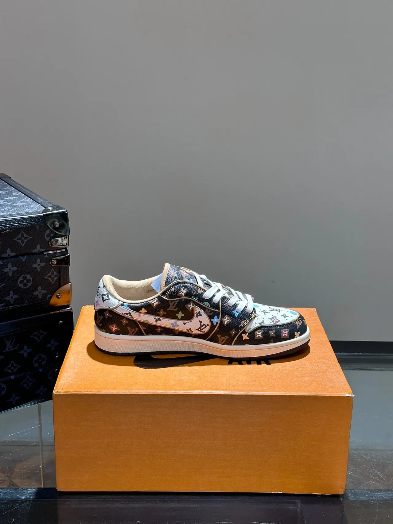Nike Air Jordan 1 Low Monogram Print Lifestyle Sneakers 6