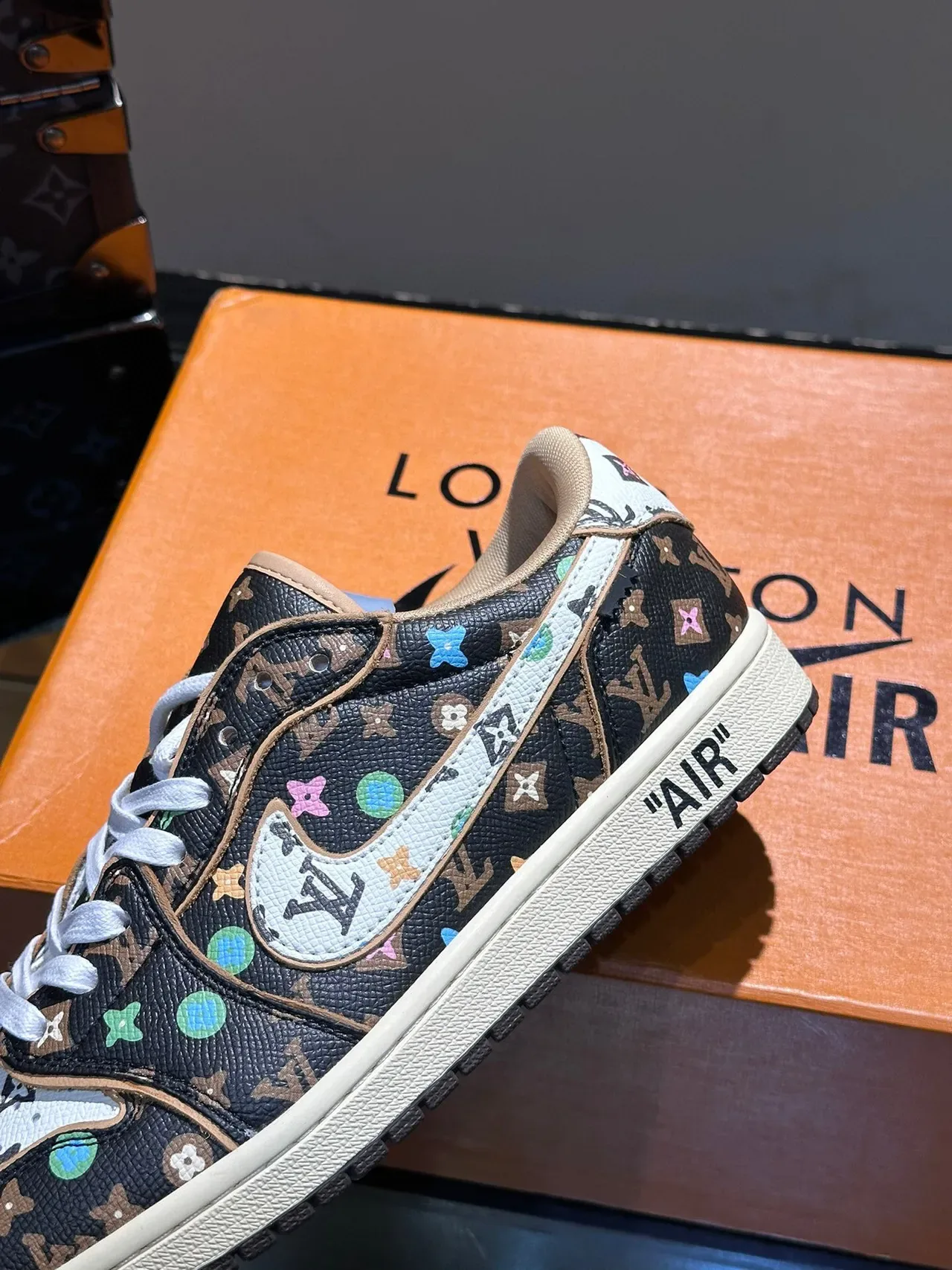 Nike Air Jordan 1 Low Monogram Print Lifestyle Sneakers 7