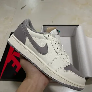Nike Air Jordan 1 Low Off-White and Gray Lifestyle Sneakers