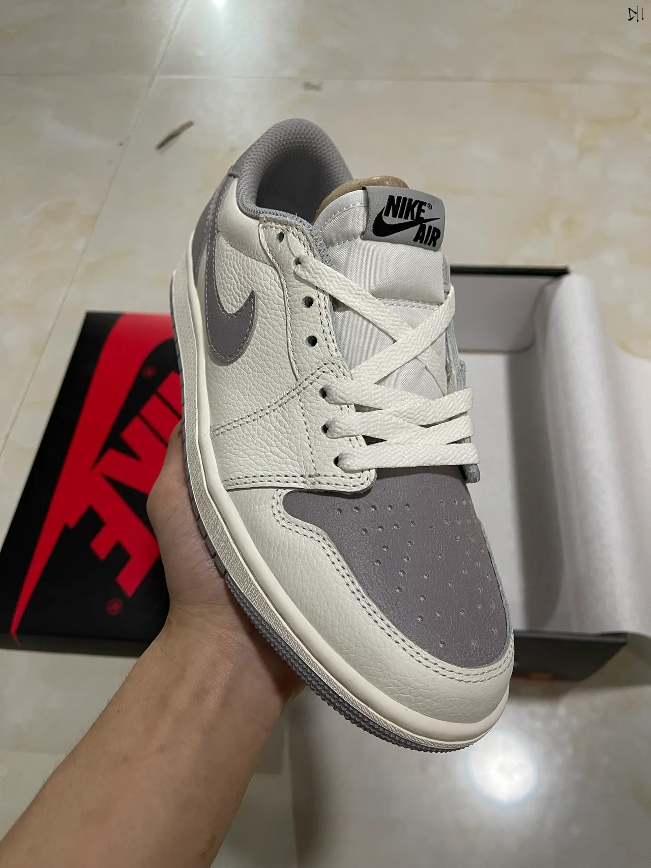 Nike Air Jordan 1 Low Off-White and Gray Lifestyle Sneakers 2