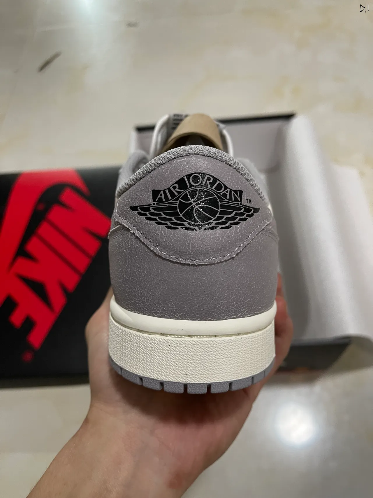 Nike Air Jordan 1 Low Off-White and Gray Lifestyle Sneakers 6