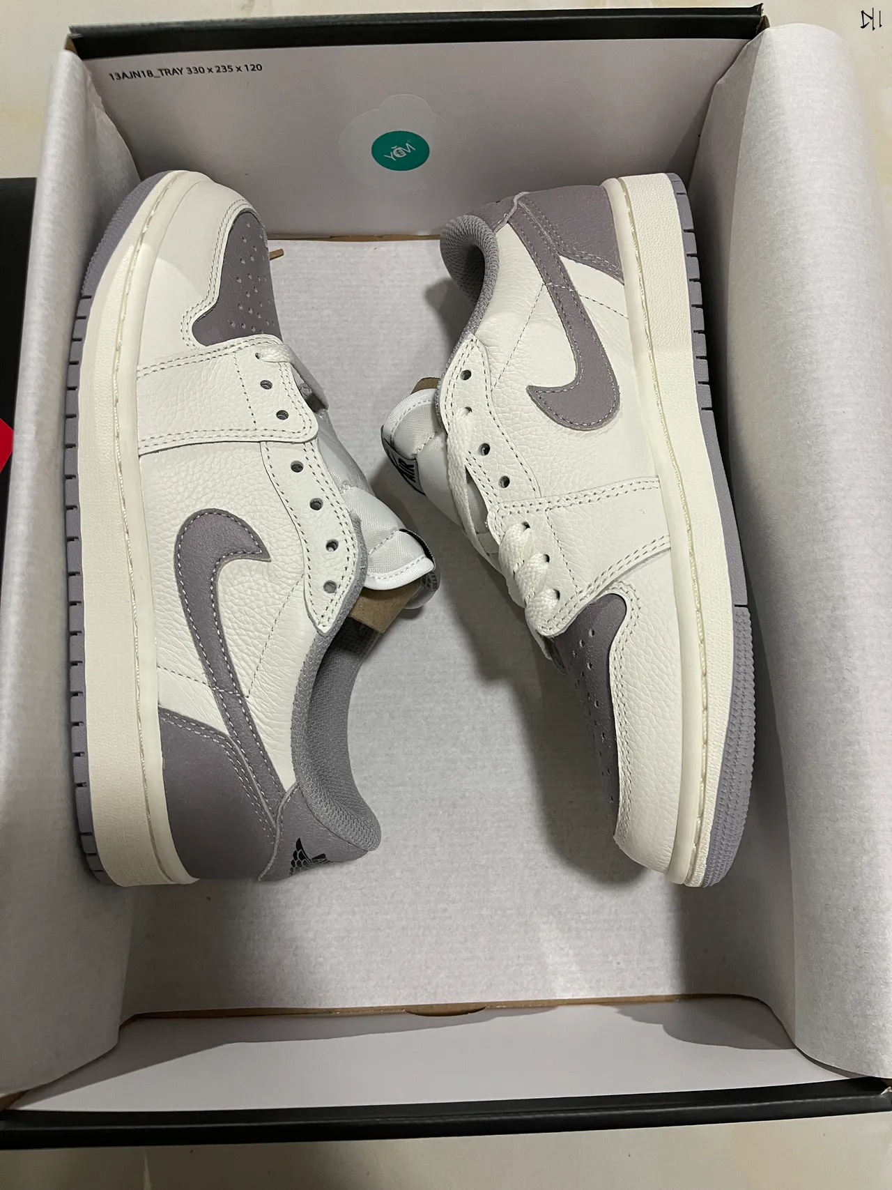 Nike Air Jordan 1 Low Off-White and Gray Lifestyle Sneakers 7
