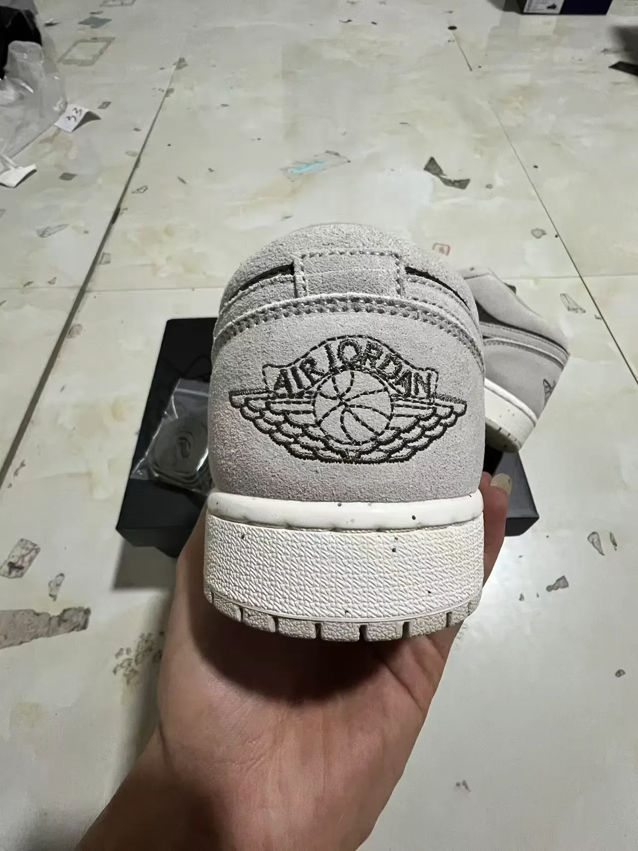 Nike Air Jordan 1 Low Olive Green and Light Gray Lifestyle Sneakers 8