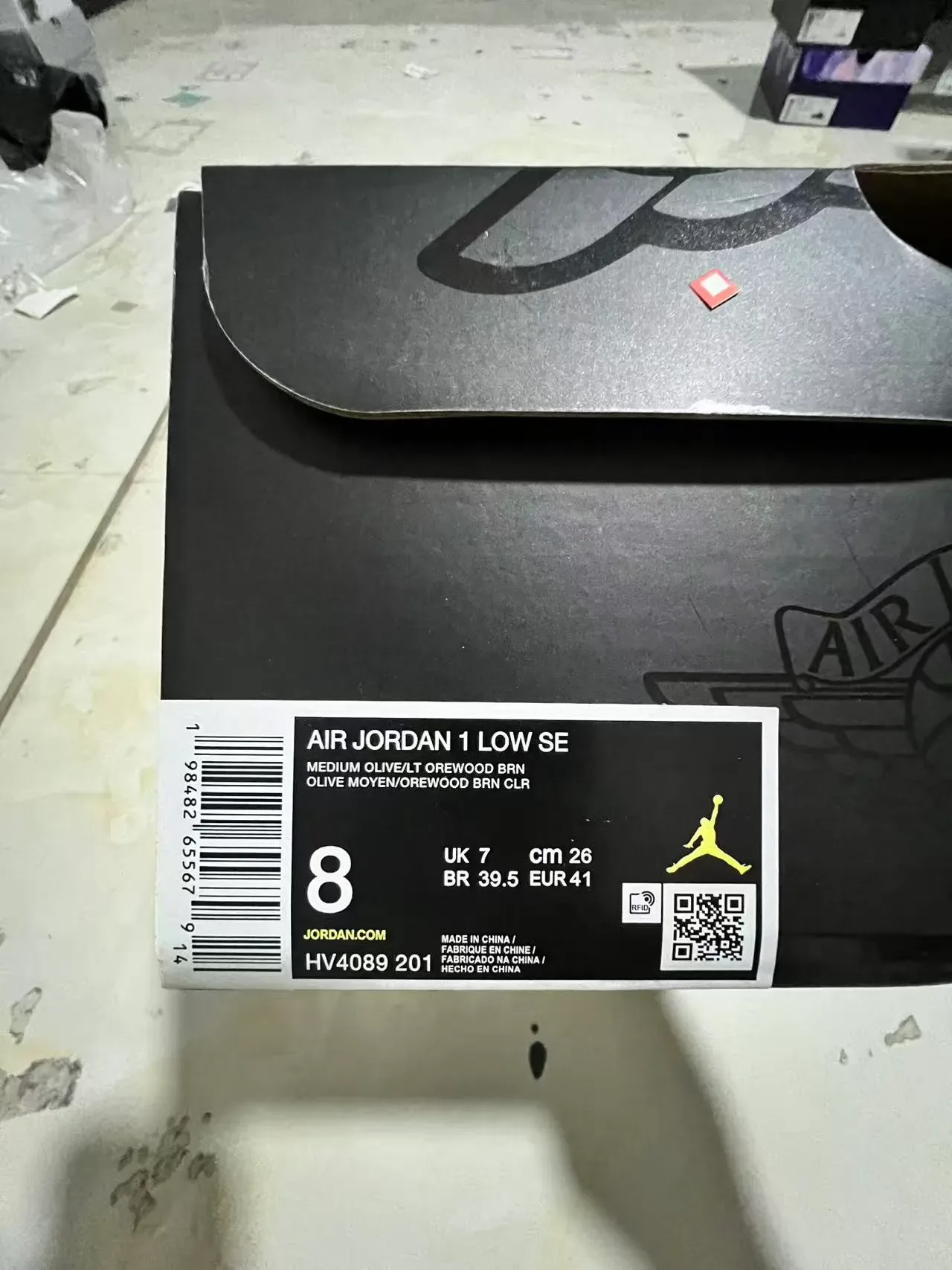 Nike Air Jordan 1 Low Olive Green and Light Gray Lifestyle Sneakers 10