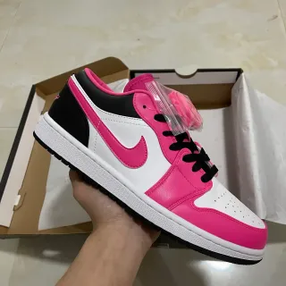 Nike Air Jordan 1 Low Pink and White Lifestyle Sneakers
