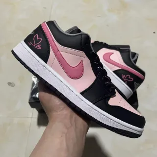 Nike Air Jordan 1 Low Pink Heart Lifestyle Sneakers