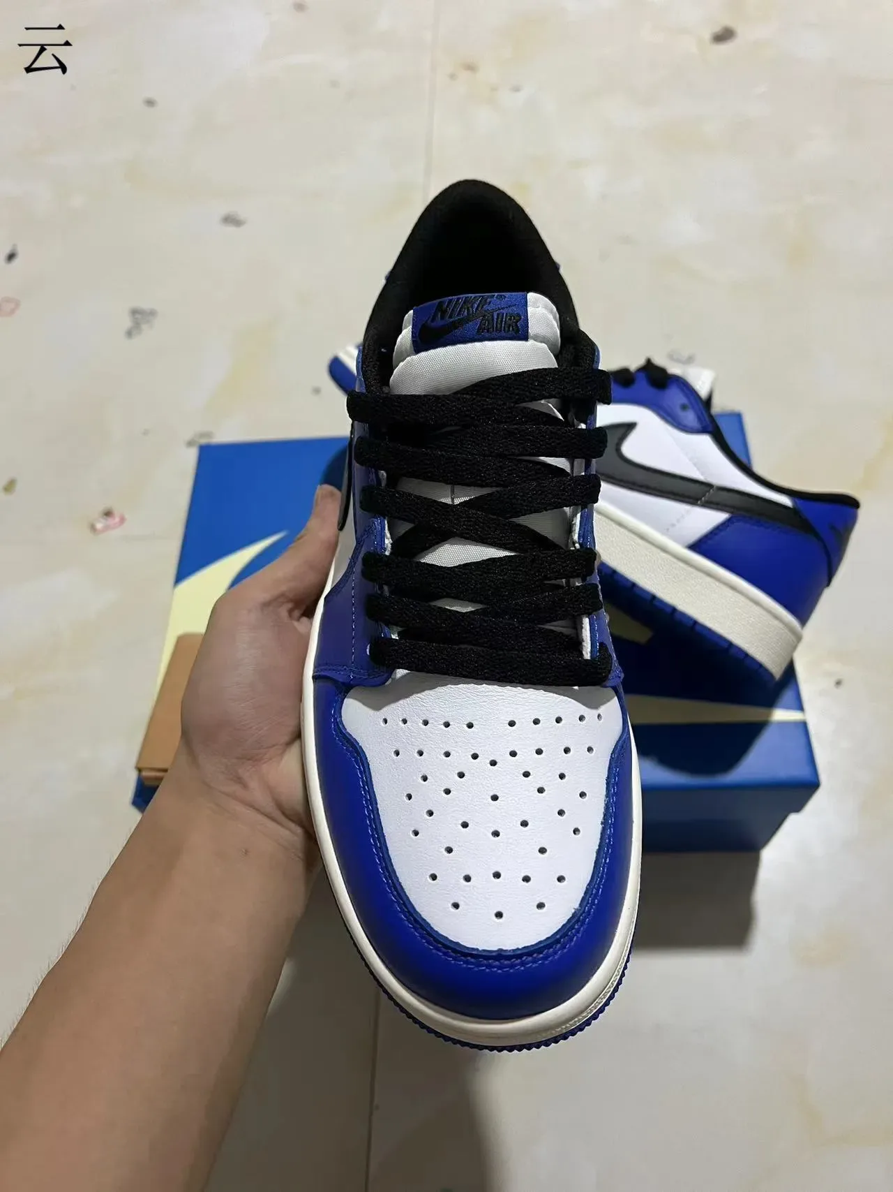Nike Air Jordan 1 Low Bleu Royal Blanc Noir Chaussures Lifestyle 3