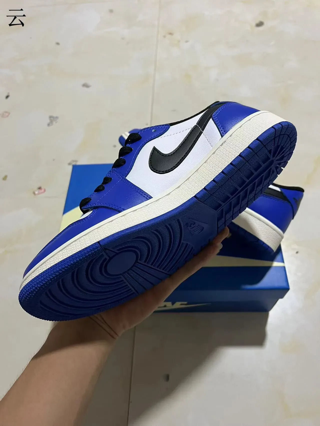 Nike Air Jordan 1 Low Bleu Royal Blanc Noir Chaussures Lifestyle 6
