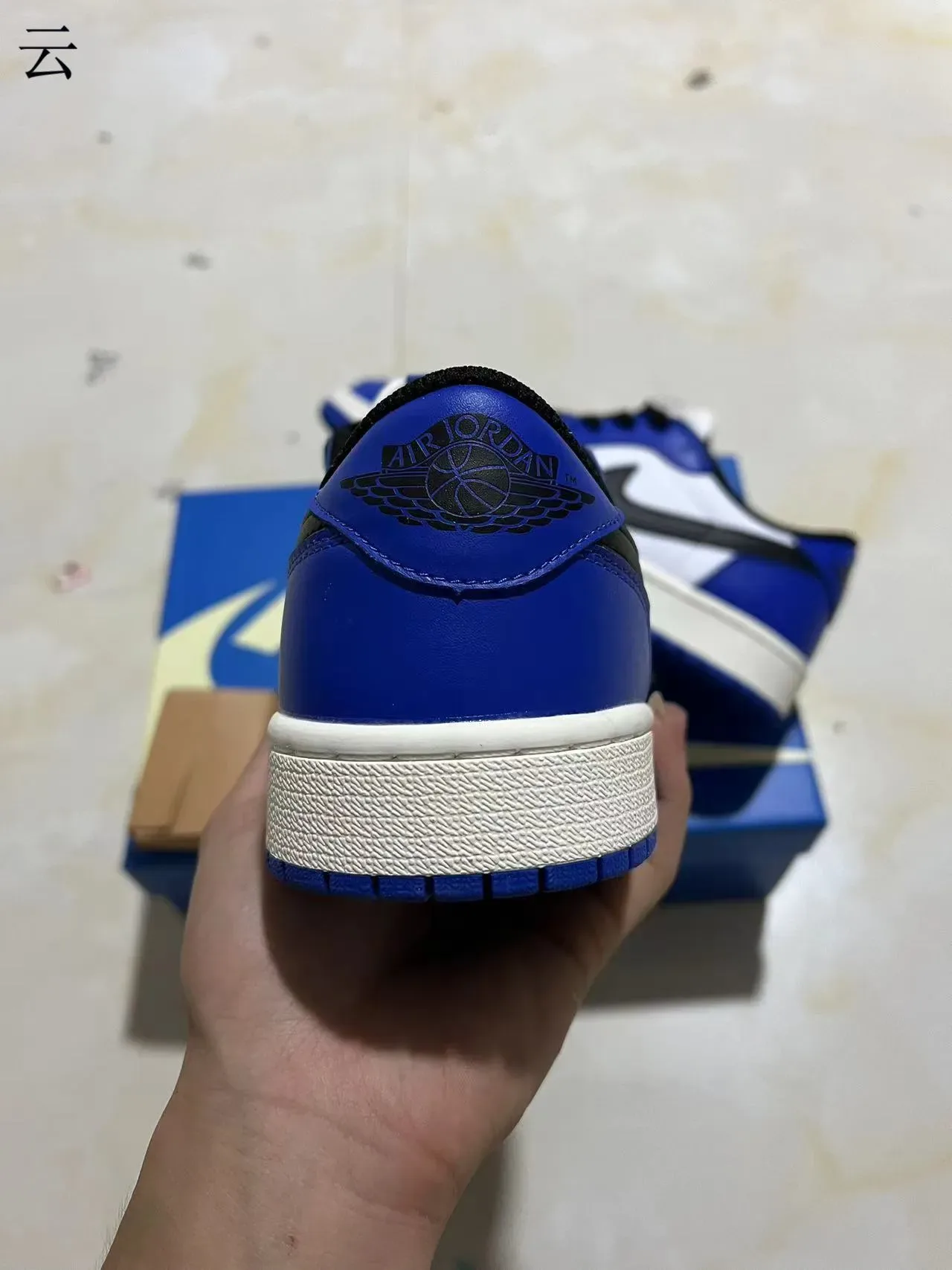 Nike Air Jordan 1 Low Bleu Royal Blanc Noir Chaussures Lifestyle 8