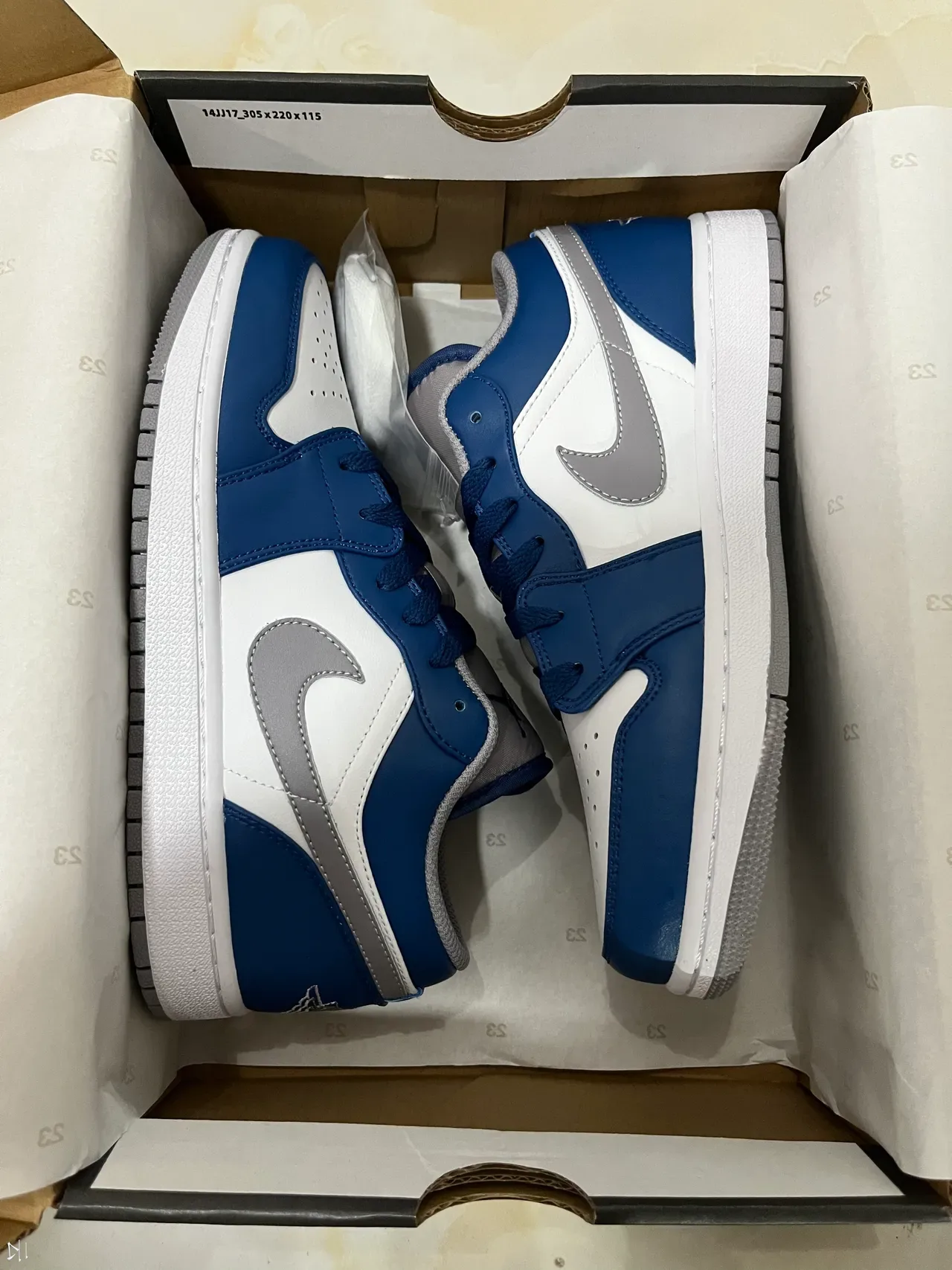 Nike Air Jordan 1 Low Royal Blue White Gray Lifestyle Sneakers 2