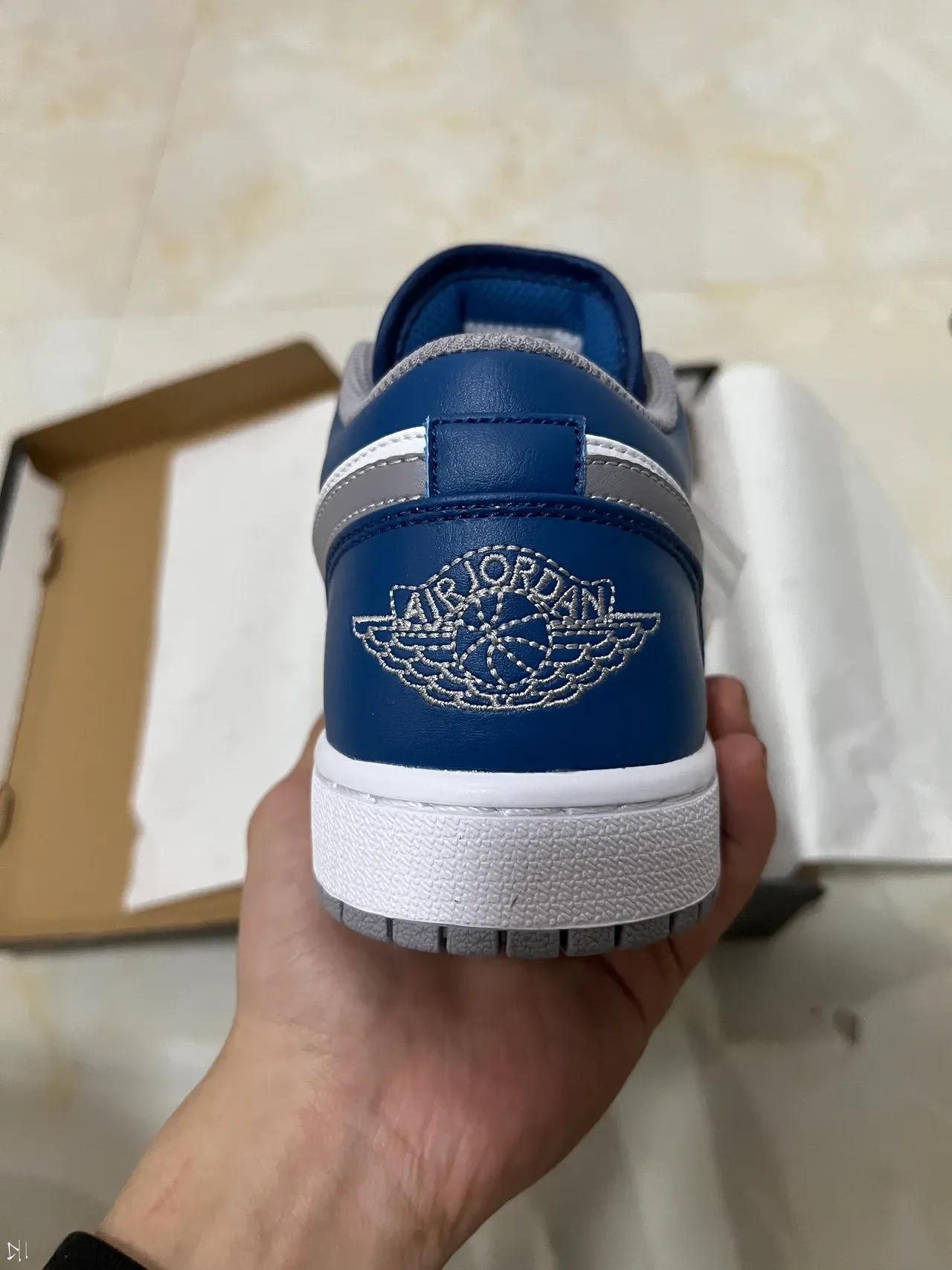 Nike Air Jordan 1 Low Royal Blue White Gray Lifestyle Sneakers 3