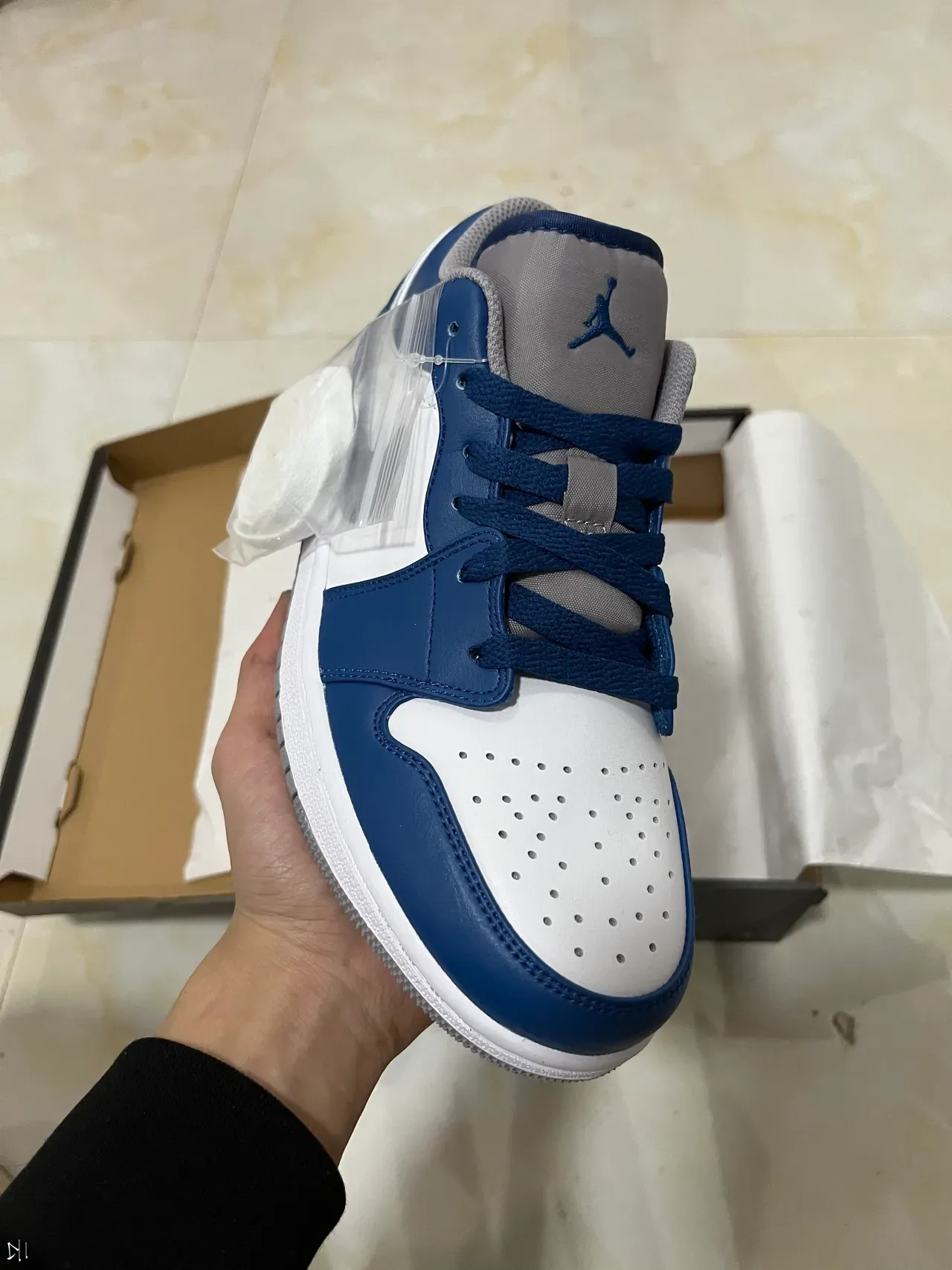 Nike Air Jordan 1 Low Royal Blue White Gray Lifestyle Sneakers 5