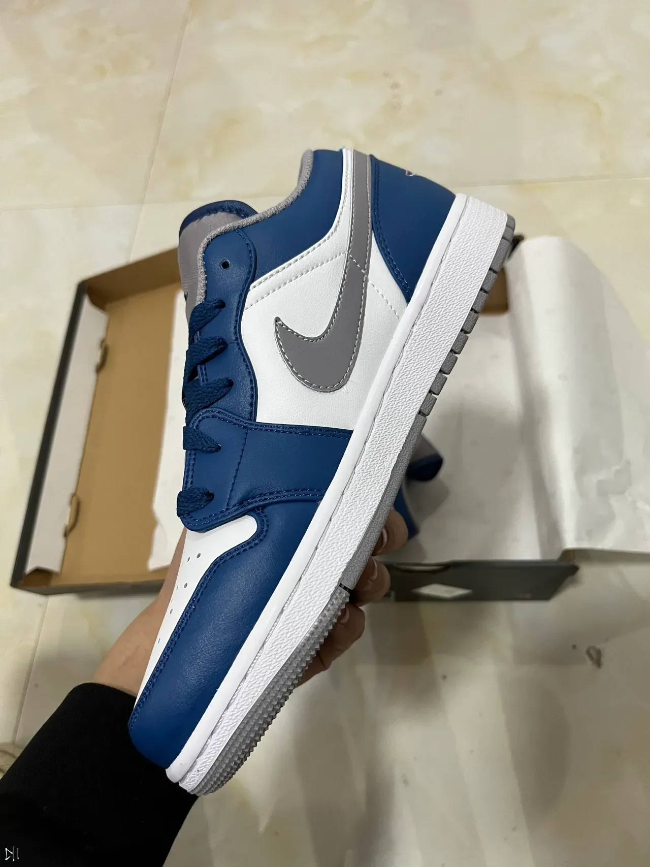 Nike Air Jordan 1 Low Royal Blue White Gray Lifestyle Sneakers 6