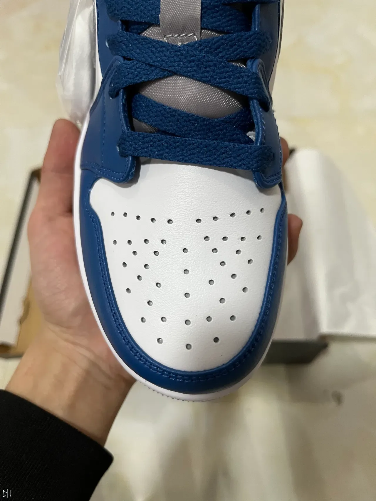 Nike Air Jordan 1 Low Royal Blue White Gray Lifestyle Sneakers 7