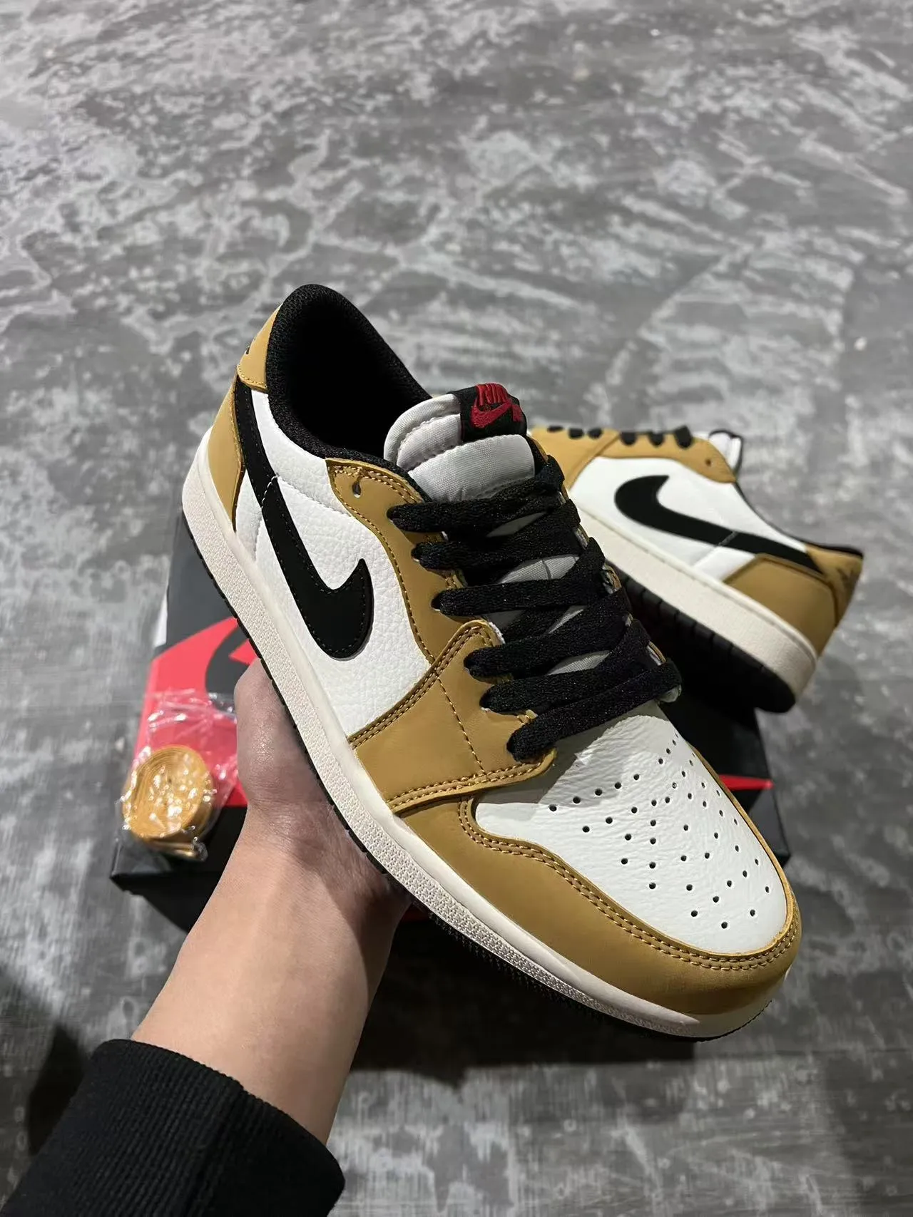 Nike Air Jordan 1 Low Tan and White Lifestyle Sneakers 2