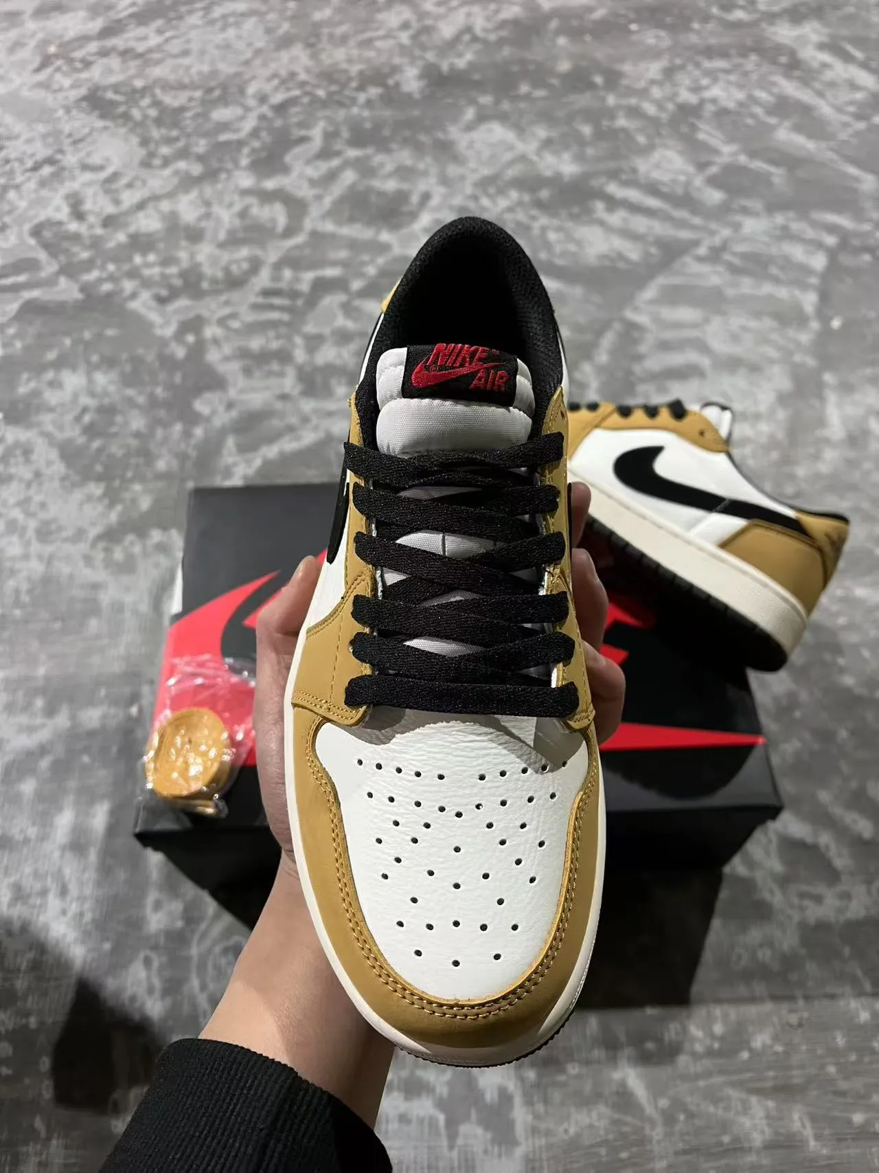 Nike Air Jordan 1 Low Tan and White Lifestyle Sneakers 3