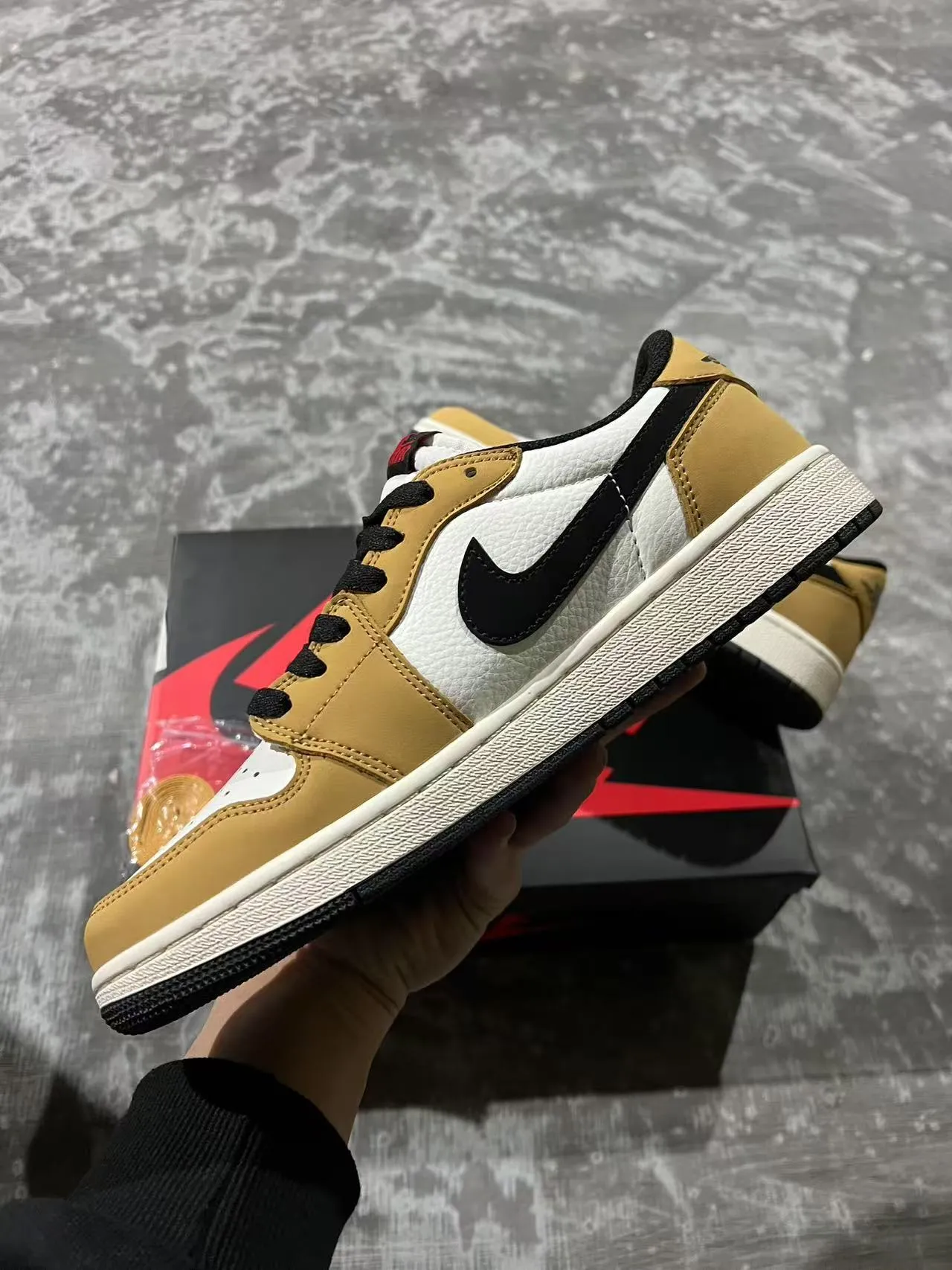 Nike Air Jordan 1 Low Tan and White Lifestyle Sneakers 5