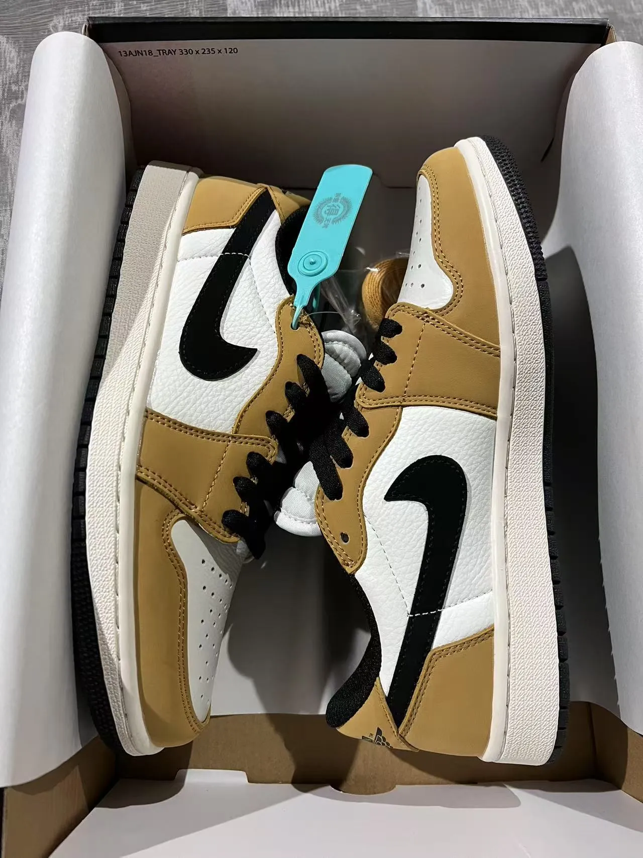 Nike Air Jordan 1 Low Tan and White Lifestyle Sneakers 9