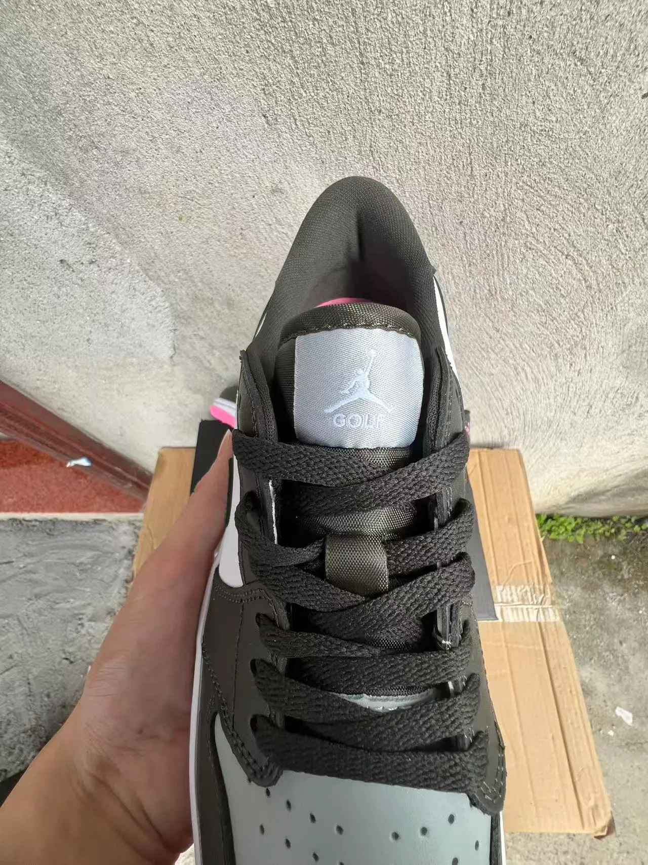 Nike Air Jordan 1 Low White Black Gray Pink Lifestyle Sneakers 4