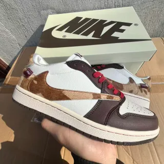 Nike Air Jordan 1 Low White Brown Cowhide Lifestyle Sneakers