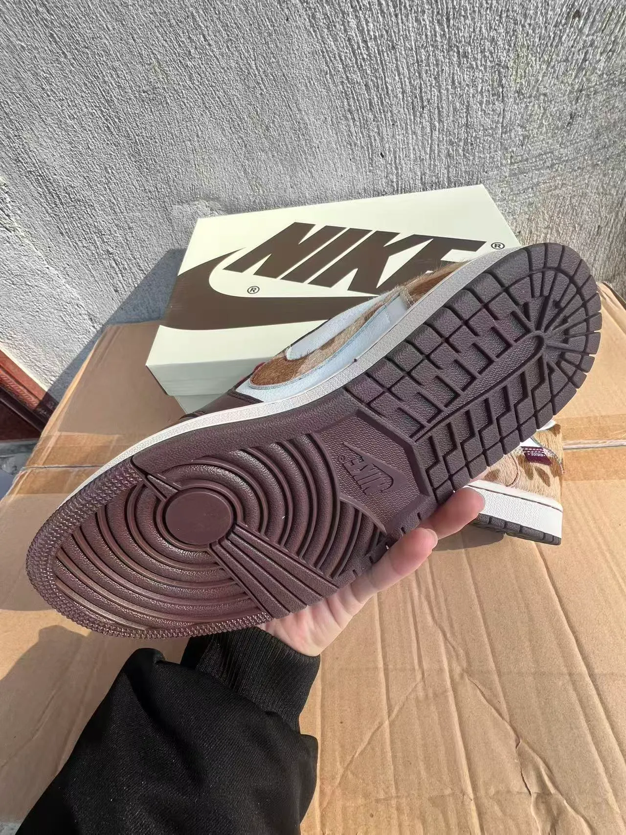Nike Air Jordan 1 Low White Brown Cowhide Lifestyle Sneakers 6