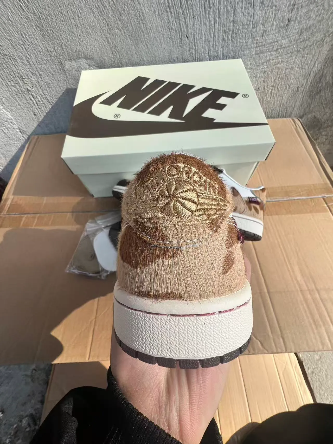 Nike Air Jordan 1 Low White Brown Cowhide Lifestyle Sneakers 8