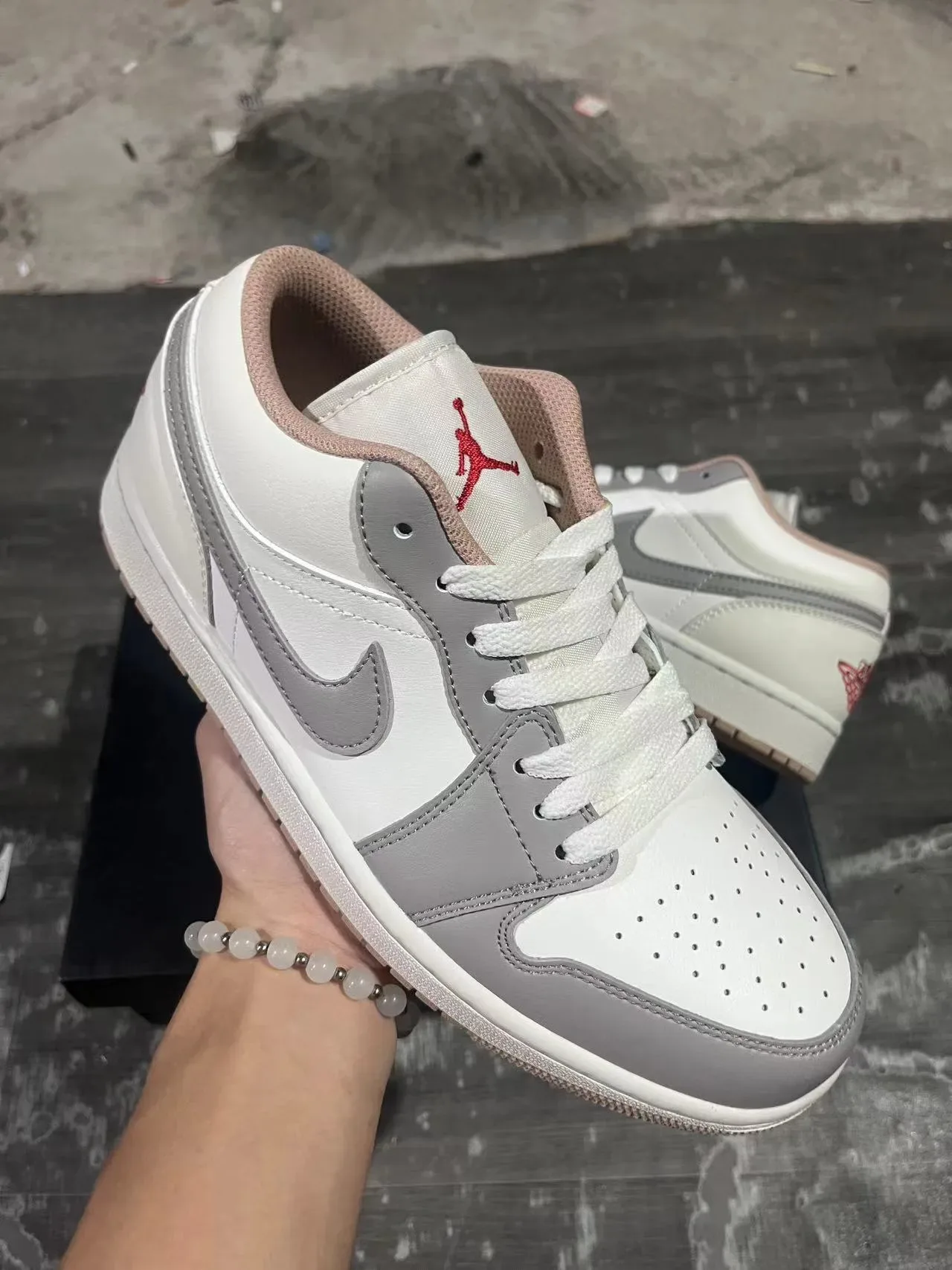 Nike Air Jordan 1 Low White Gray Gum Lifestyle Sneakers 2