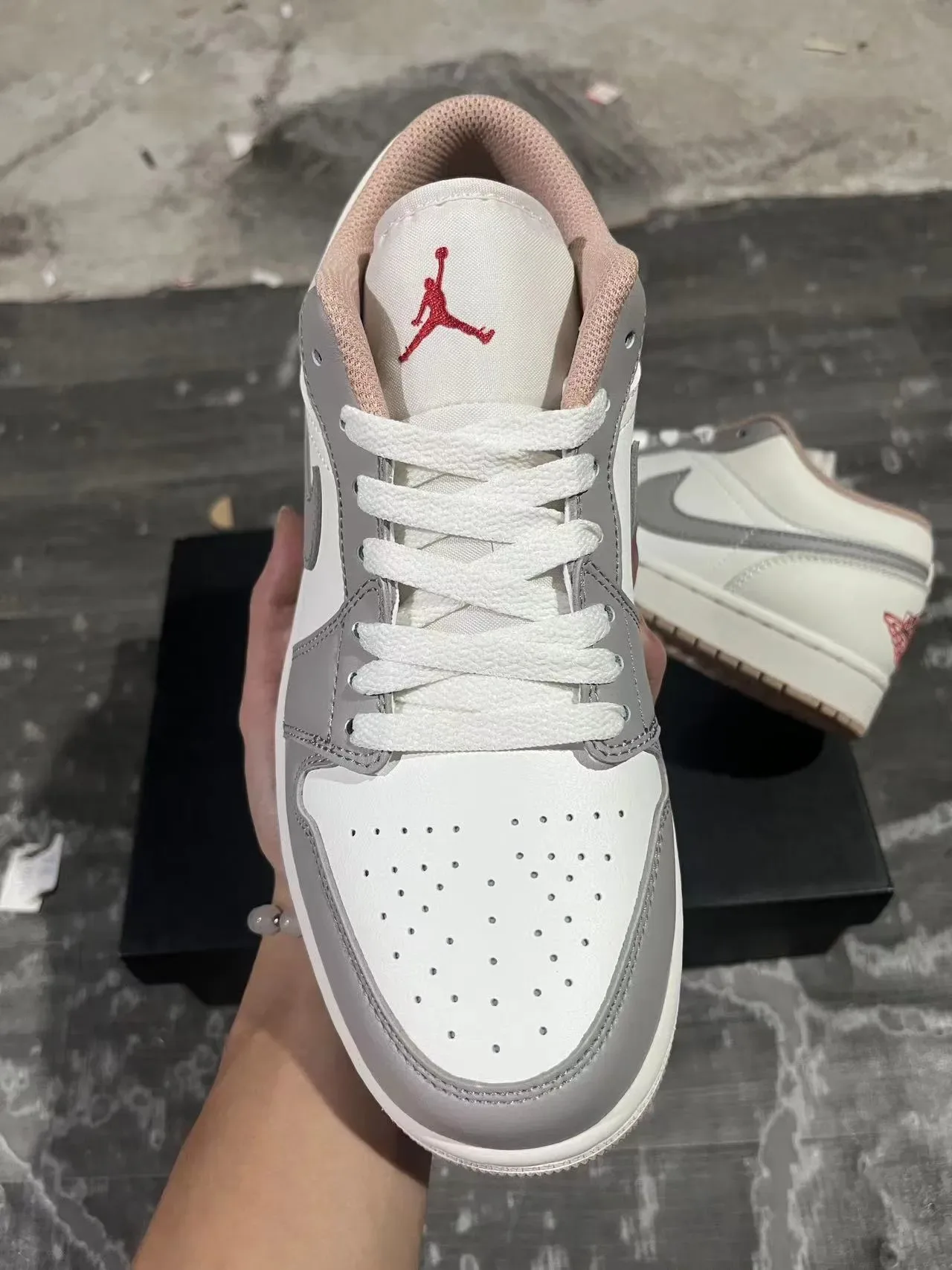 Nike Air Jordan 1 Low White Gray Gum Lifestyle Sneakers 3