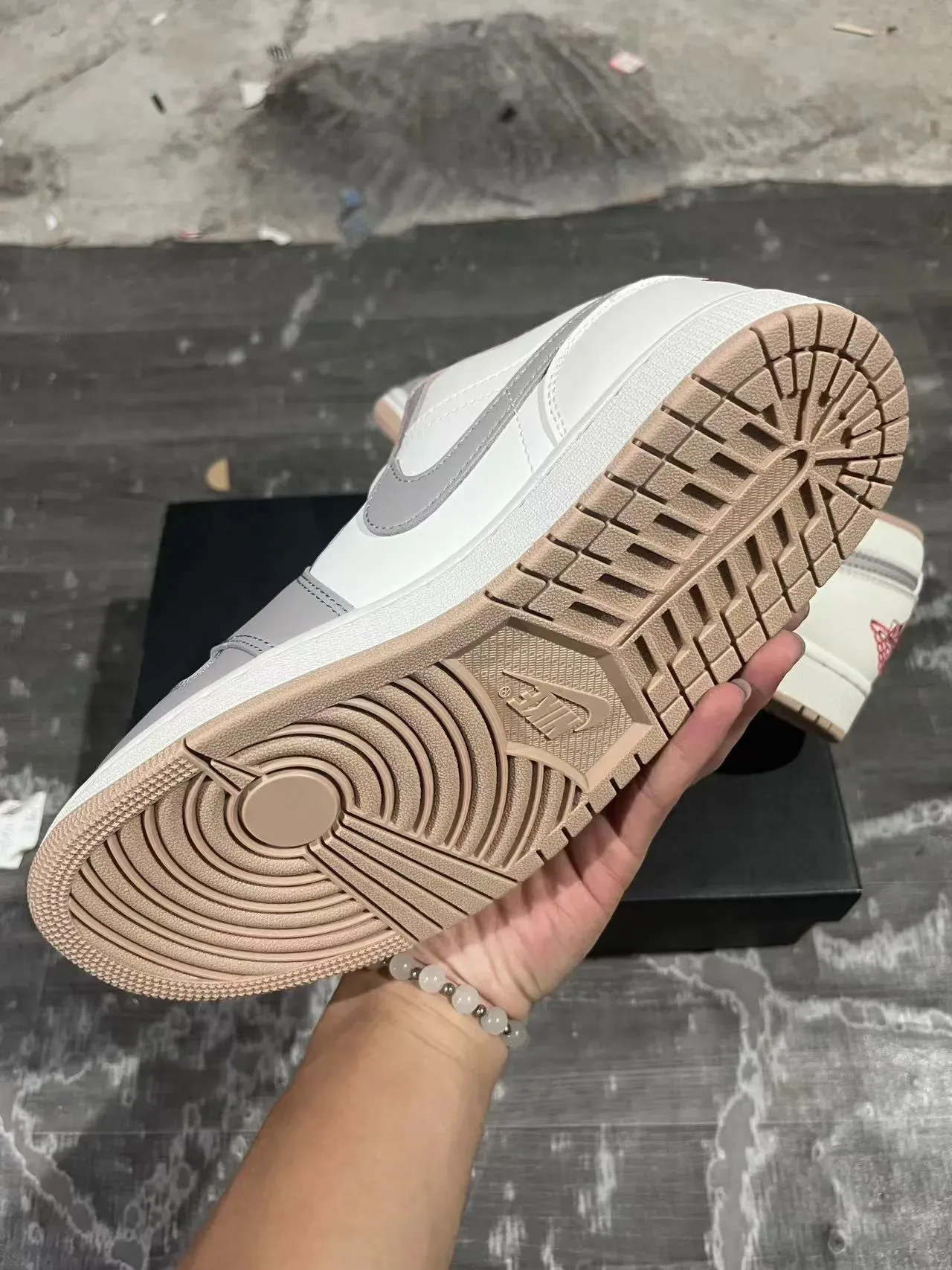 Nike Air Jordan 1 Low White Gray Gum Lifestyle Sneakers 6