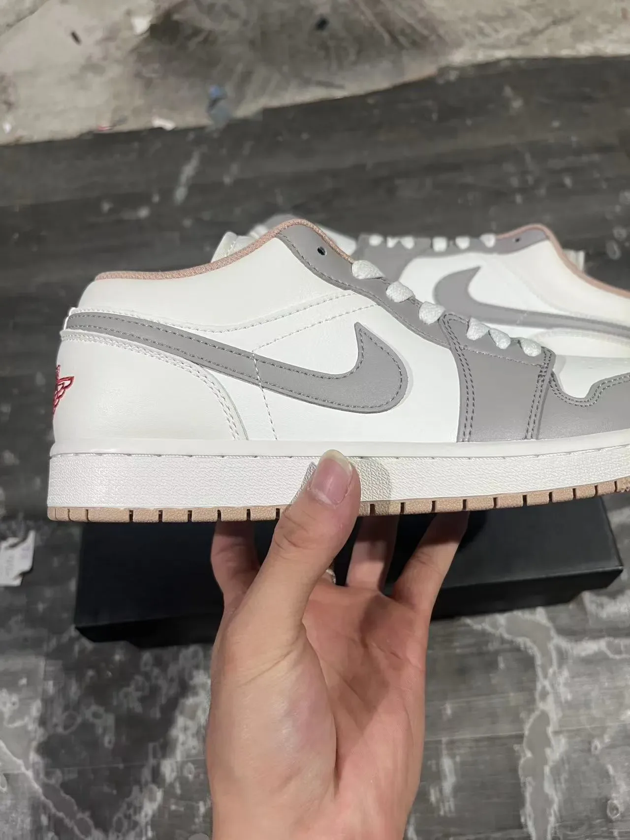 Nike Air Jordan 1 Low White Gray Gum Lifestyle Sneakers 7