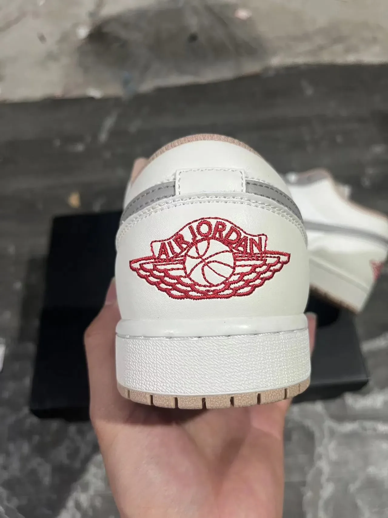 Nike Air Jordan 1 Low White Gray Gum Lifestyle Sneakers 8