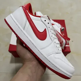 Nike Air Jordan 1 Low White Red Lifestyle Sneakers