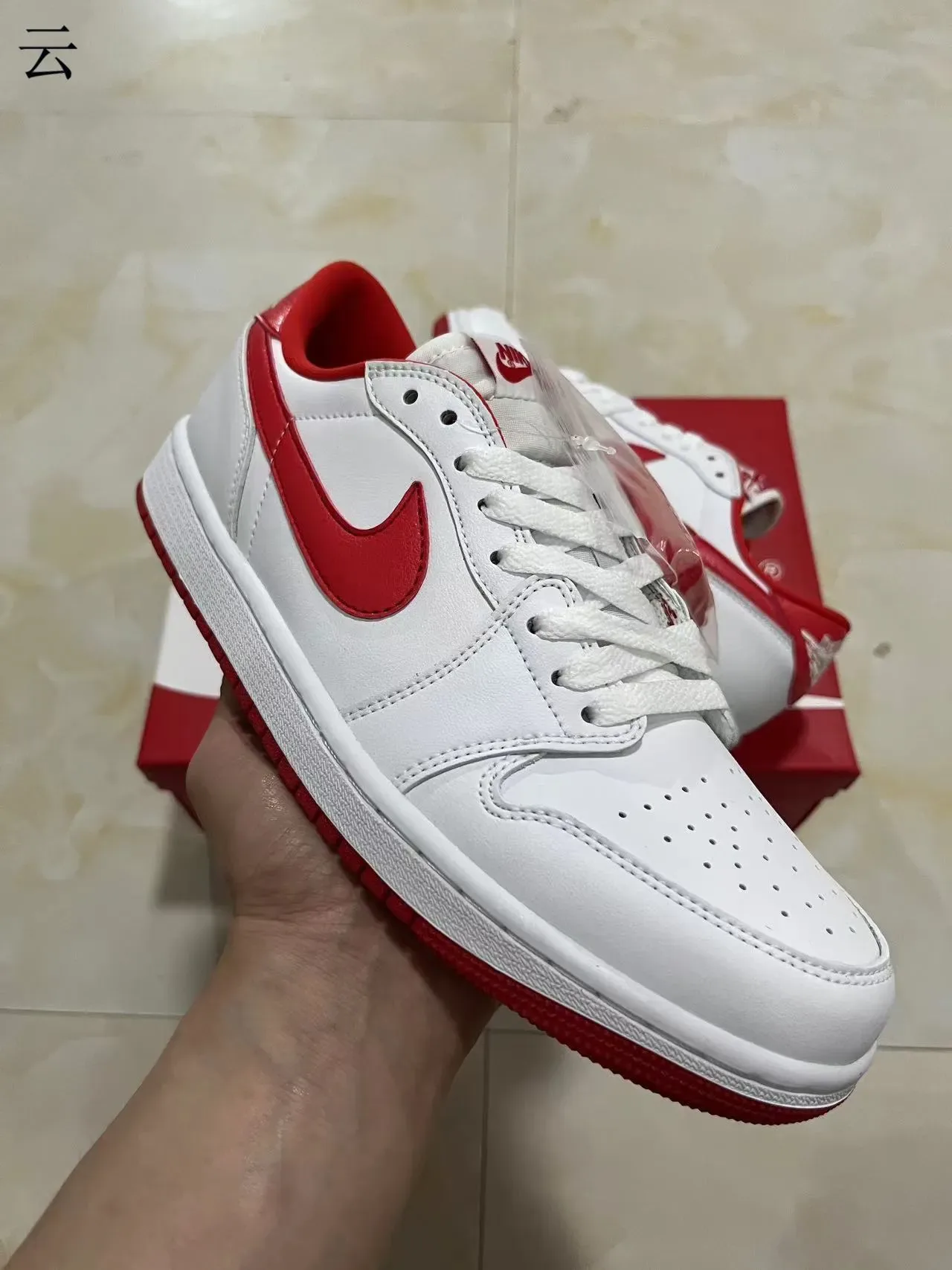 Nike Air Jordan 1 Low White Red Lifestyle Sneakers 2