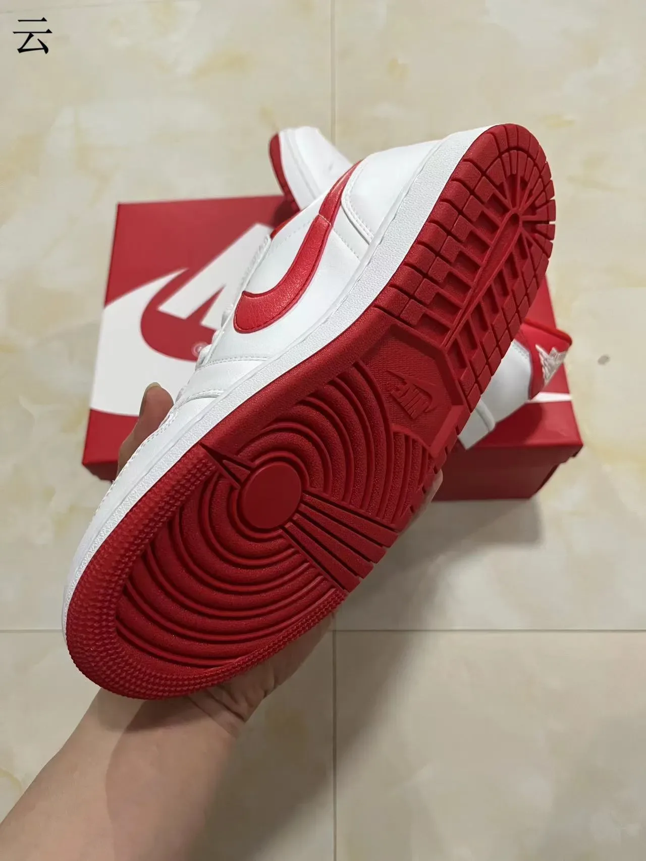 Nike Air Jordan 1 Low White Red Lifestyle Sneakers 6