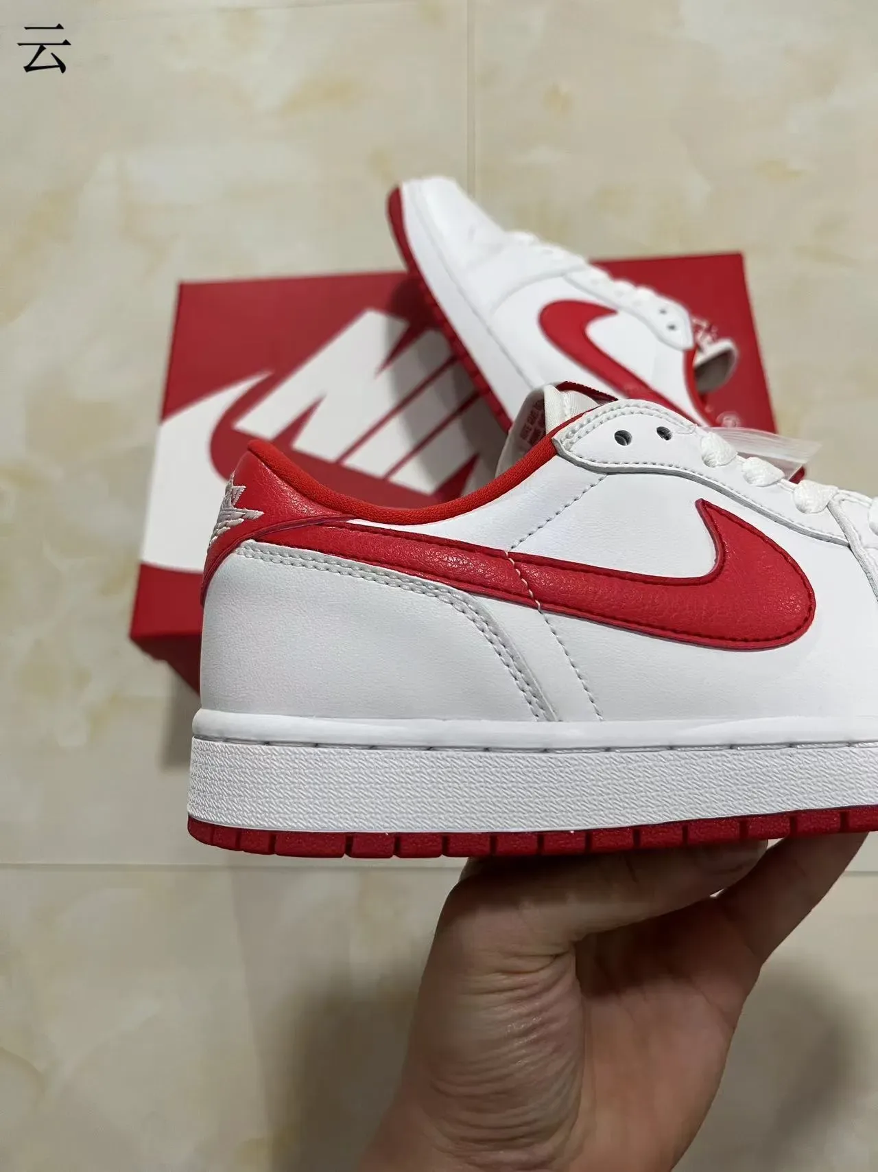 Nike Air Jordan 1 Low White Red Lifestyle Sneakers 7