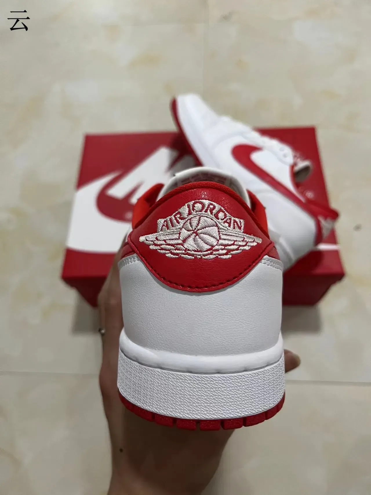 Nike Air Jordan 1 Low White Red Lifestyle Sneakers 8