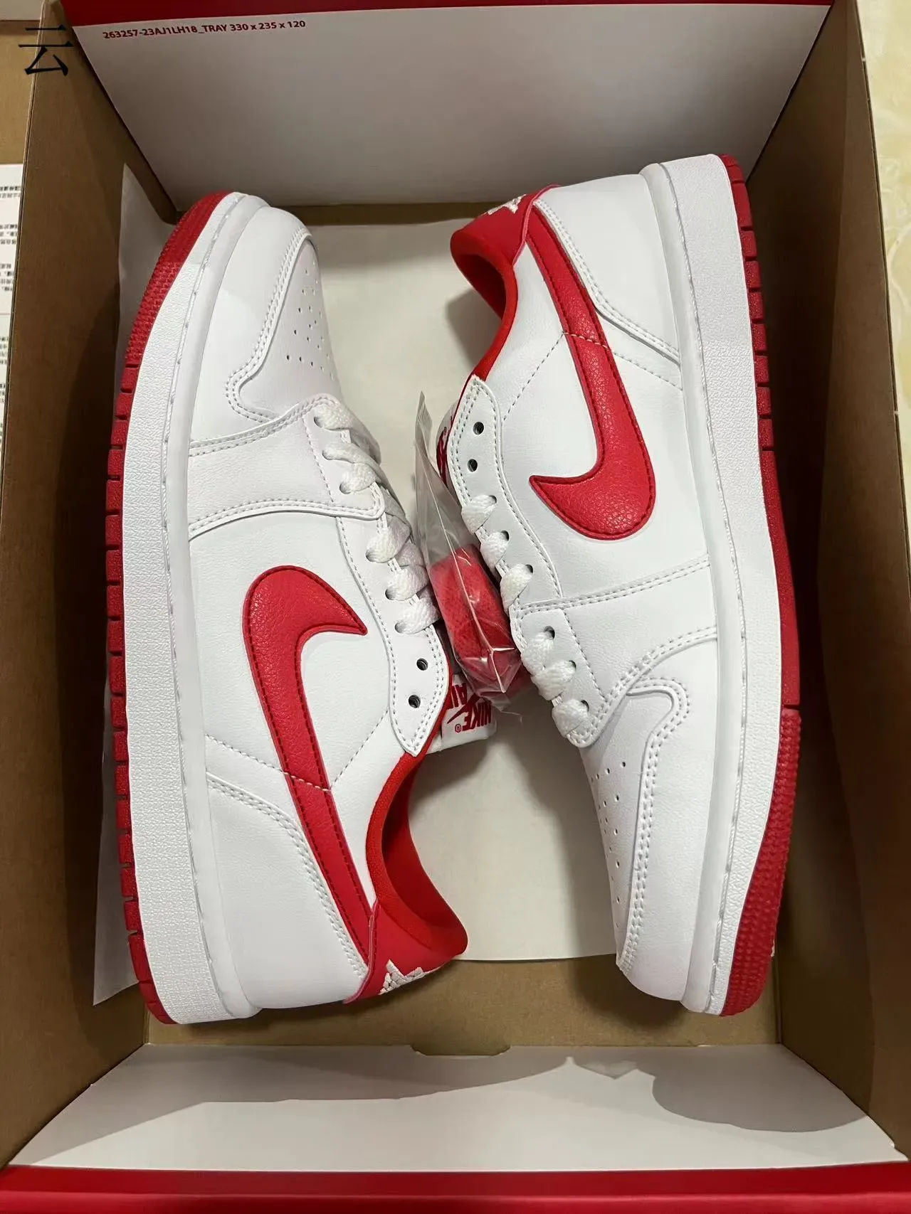Nike Air Jordan 1 Low White Red Lifestyle Sneakers 11