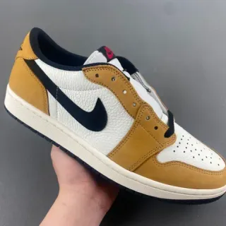 Nike Air Jordan 1 Low White Tan Black Lifestyle Sneakers