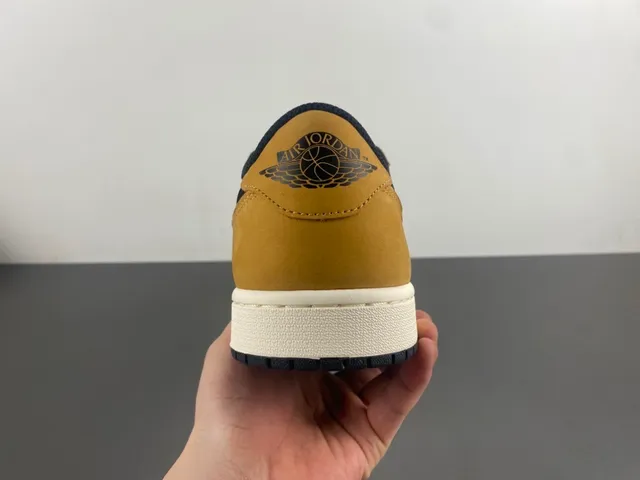 Nike Air Jordan 1 Low White Tan Black Lifestyle Sneakers 4