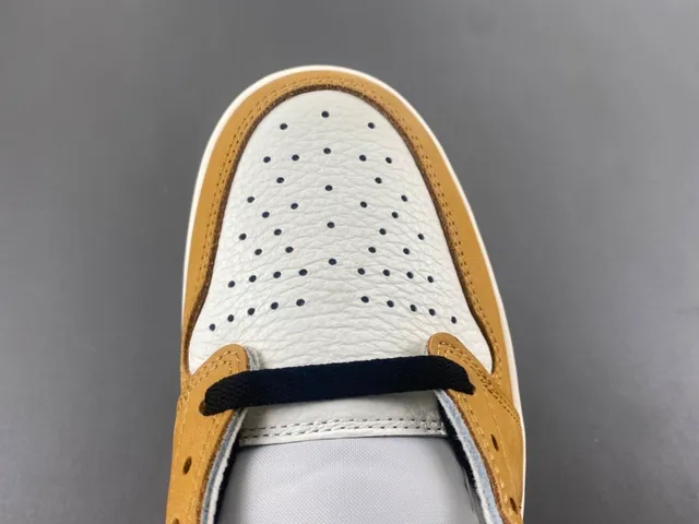 Nike Air Jordan 1 Low White Tan Black Lifestyle Sneakers 5