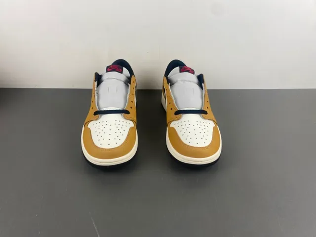 Nike Air Jordan 1 Low White Tan Black Lifestyle Sneakers 11