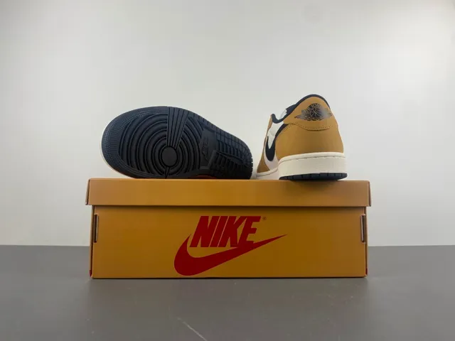 Nike Air Jordan 1 Low White Tan Black Lifestyle Sneakers 16