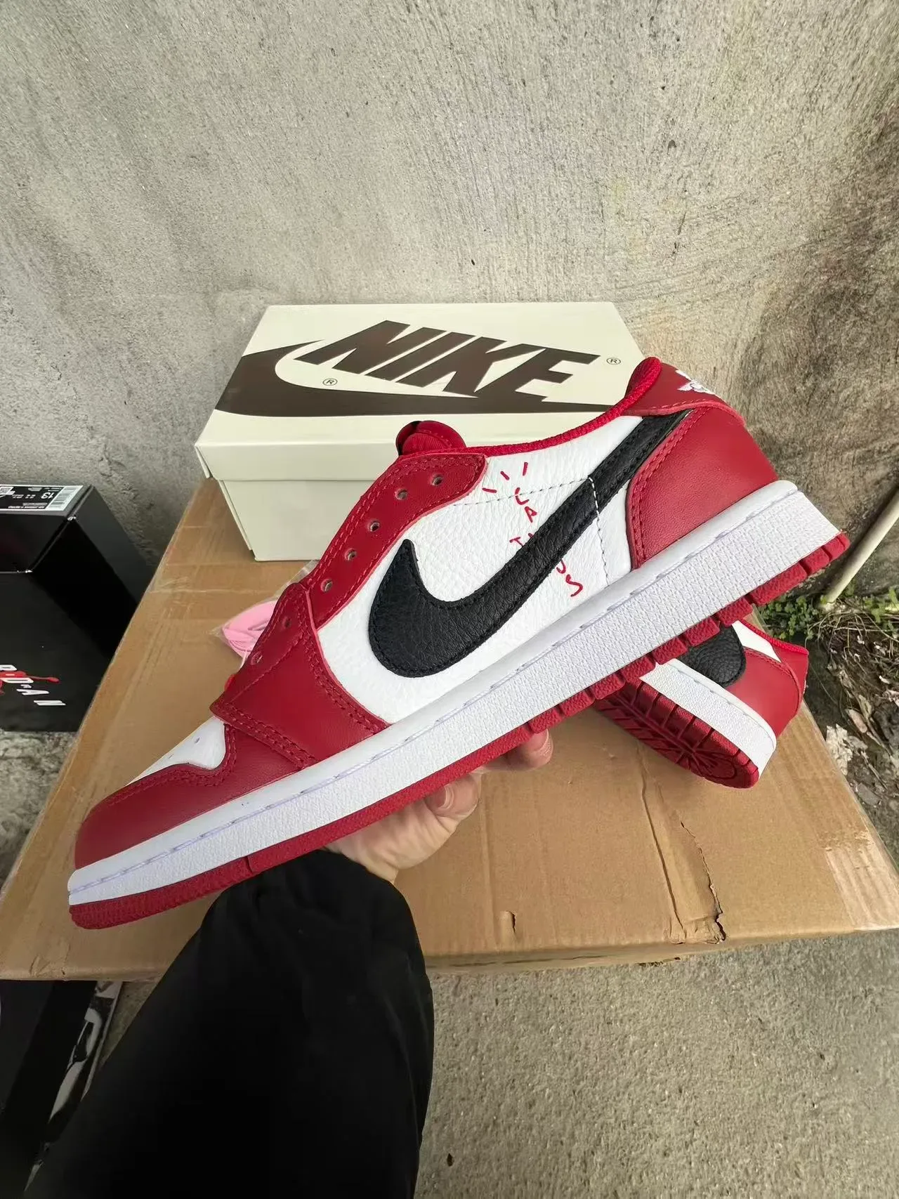 Nike Air Jordan 1 Red White Black Lifestyle Sneakers 5